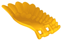 Creature Body Part, Wing 4 x 7 Right with Feathers and Handles for Clips in Bright Light Orange