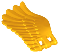 Creature Body Part, Wing 4 x 7 Left with Feathers and Handles for Clips in Bright Light Orange