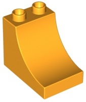 Duplo Brick 2 x 3 x 2 with Curve in Bright Light Orange