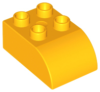Duplo Brick 2 x 3 with Curved Top in Bright Light Orange
