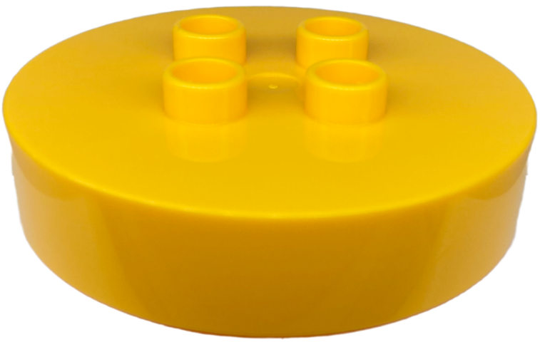 Duplo Brick Round 4 x 4 with 4 Studs in Bright Light Orange
