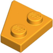 Wedge Plate 2 x 2 Right in Bright Light Orange