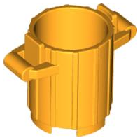 Trash Can with 2 Cover Holders in Bright Light Orange