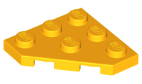 Wedge Plate 3 x 3 Cut Corner in Bright Light Orange