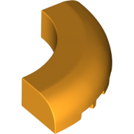 Brick Round Corner 5 x 5 x 1 Curved, Bottom Cut Outs, No Studs, 7 Bottom Tubes in Bright Light Orange