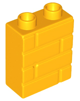 Duplo Brick 1 x 2 x 2 Brick Effect in Bright Light Orange