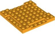Plate Special 8 x 8 x 2/3 with Four 1 x 4 Recessed Edges in Bright Light Orange