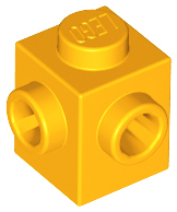Brick Special 1 x 1 with Studs on 2 Adjacent Sides in Bright Light Orange