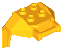 Plate Special, 2 x 2 Studs and Handle, Closed Ends (Mech Chest Plate / Armor) in Bright Light Orange