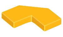 Tile Special 2 x 2 Corner with Cut Corner - Facet in Bright Light Orange