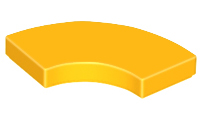 Tile 2 x 2 Curved, Macaroni in Bright Light Orange