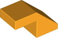 Brick Sloped 45° 2 x 1 with 2/3 Inverted Cutout and no stud in Bright Light Orange