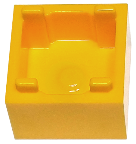Container Box 2 x 2 x 1 Reinforced Bottom in Bright Light Orange