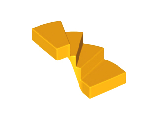 Stairs, Left 6 x 6 x 4 in Bright Light Orange