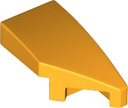 Brick Wedged, Curved 2 x 1 with Stud Notch Right in Bright Light Orange