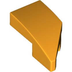 Brick Wedged, Curved 2 x 1 with Stud Notch Left in Bright Light Orange
