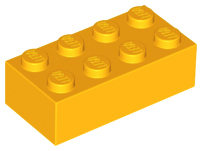 Brick 2 x 4 in Bright Light Orange