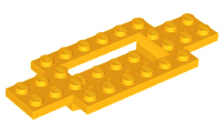 Vehicle Base 4 x 10 x 2/3 with 4 x 2 Recessed Center with Smooth Underside in Bright Light Orange