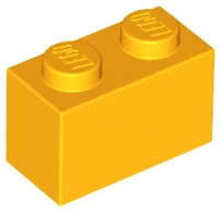 Brick 1 x 2 in Bright Light Orange