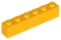Brick 1 x 6 in Bright Light Orange