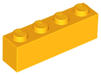 Brick 1 x 4 in Bright Light Orange