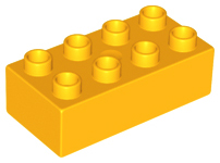 Duplo Brick 2 x 4 in Bright Light Orange