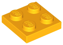 Plate 2 x 2 in Bright Light Orange