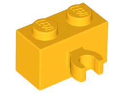Brick Special 1 x 2 with Vertical Clip [Open O Clip] in Bright Light Orange