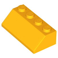 Brick Sloped 45° 2 x 4 in Bright Light Orange