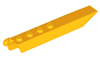 Hinge Plate 1 x 8 Locking with Angled Side Extensions, Squared Plate Underside, 7 Teeth in Bright Light Orange