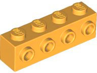 Brick Special 1 x 4 with 4 Studs on One Side in Bright Light Orange