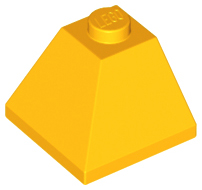Brick Sloped 45° 2 x 2 Double Convex in Bright Light Orange