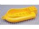 Duplo Boat with Front Towhook, with Raised Lip, 2 x 5 Studs Inside, and 2 x 2 Top Studs, White Bottom in Bright Light Orange