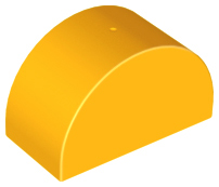 Duplo Brick 2 x 4 x 2 Curved Top in Bright Light Orange
