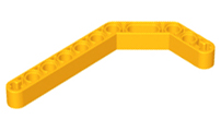 Technic Beam 1 x 11.5 Double Bent Thick in Bright Light Orange