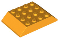 Brick Sloped 45° 6 x 4 Double [aka Train Roof] in Bright Light Orange