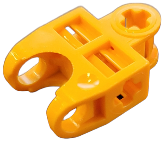 Technic Axle Connector 2 x 3 with Ball Socket, Open Sides in Bright Light Orange