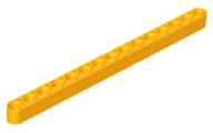 Technic Beam 1 x 15 Thick in Bright Light Orange