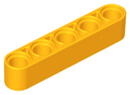 Technic Beam 1 x 5 Thick in Bright Light Orange