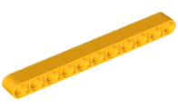 Technic Beam 1 x 11 Thick in Bright Light Orange