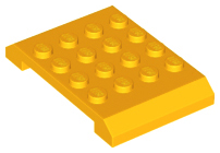 Brick Sloped 4 x 6 x 2/3 Double in Bright Light Orange