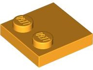 Plate Special 2 x 2 with Only 2 studs in Bright Light Orange