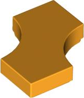 Tile Special 2 x 2 with 2 Quarter Round Cutouts in Bright Light Orange