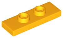 Plate Special 1 x 3 with 2 Studs with Groove and Inside Stud Holder (Jumper) in Bright Light Orange