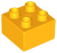 Duplo Brick 2 x 2 in Bright Light Orange