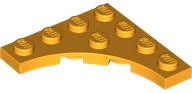 Plate Special 4 x 4 with 3 x 3 Quarter Round Cutout in Bright Light Orange