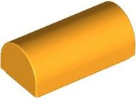 Brick Curved 1 x 2 x 2/3 Double Curved Top, No Studs in Bright Light Orange
