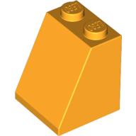 Brick Sloped 65° 2 x 2 x 2 with Bottom Tube in Bright Light Orange