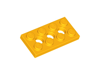 Technic Plate 2 x 4 [3 Holes] in Bright Light Orange