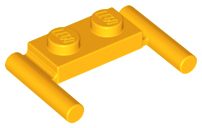 Plate Special 1 x 2 with Handles [Flat Ends / Low Attachment] in Bright Light Orange